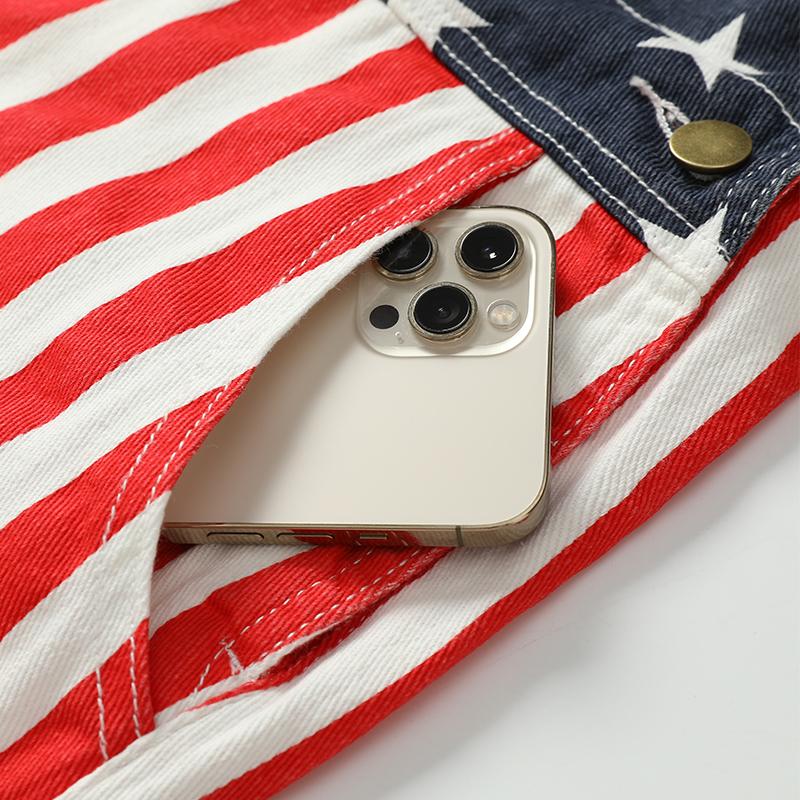 USA 250th Anniversary Patriotic Denim Romper – Unisex Independence Day Jumpsuit