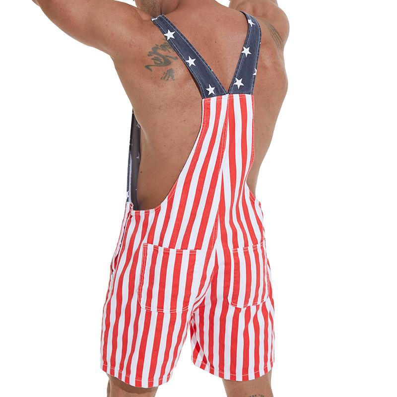 USA 250th Anniversary Patriotic Denim Romper – Unisex Independence Day Jumpsuit