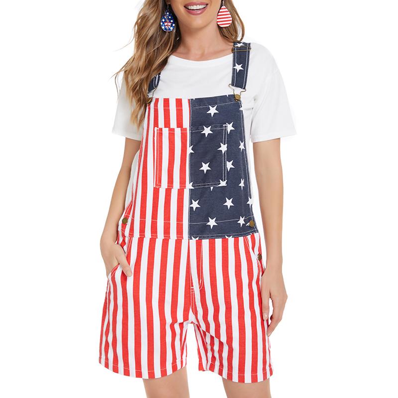 USA 250th Anniversary Patriotic Denim Romper – Unisex Independence Day Jumpsuit