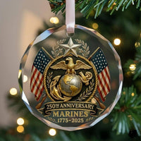 U.S. Marines 250th Anniversary Ornament – Patriotic Military Christmas Decoration