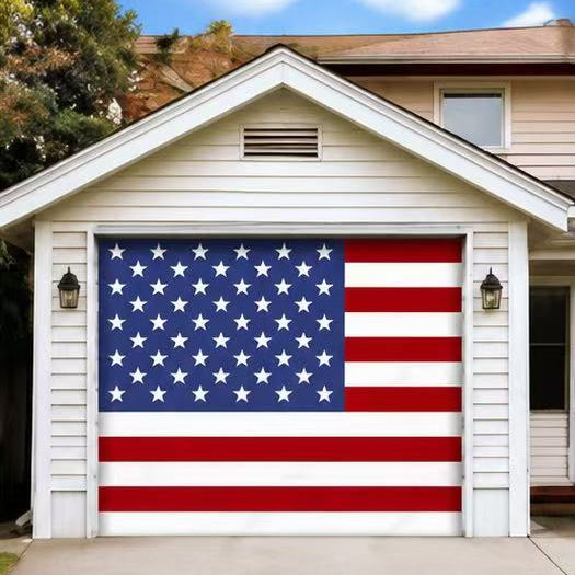 Patriotic Garage Door Banner – American Flag & Bald Eagle Garage Door Cover for Independence Day, 4th of July Outdoor Home Decor
