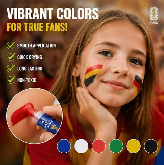 FIFA World Cup Face Paint Sticks – 6 Color Fan Makeup Kit for Soccer Games & Parties